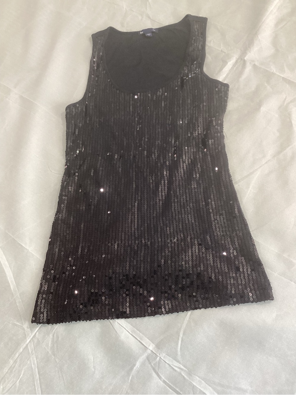 GAP Black Sequin Crop Top Tank size small #421